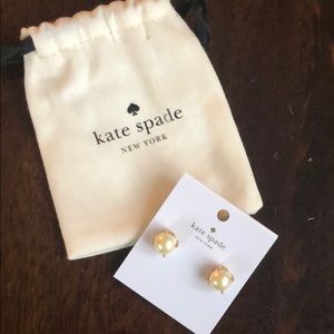 Kate Spade Pearl Gold Earrings NEW